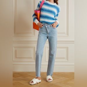 AGOLDE criss cross frayed high rise straight jeans